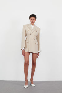 New Double Breasted Contour Blazer - Sand
