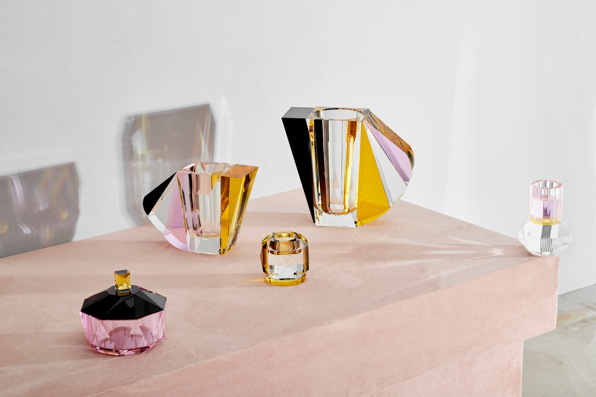 Photophore Chicago - Rose, Clear & Black