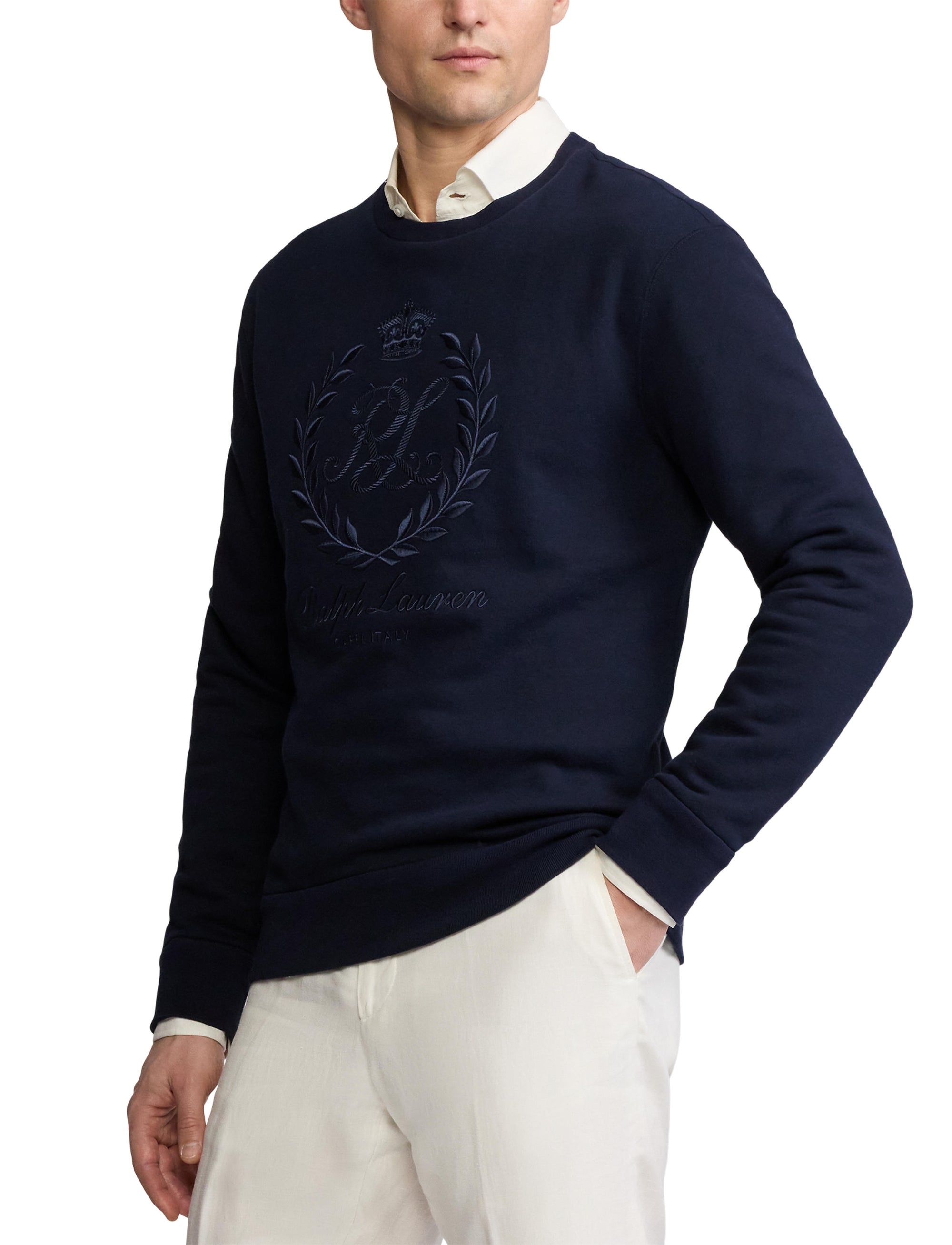 Polo shirt with embroidered fleece badge - Classic Chairman Navy