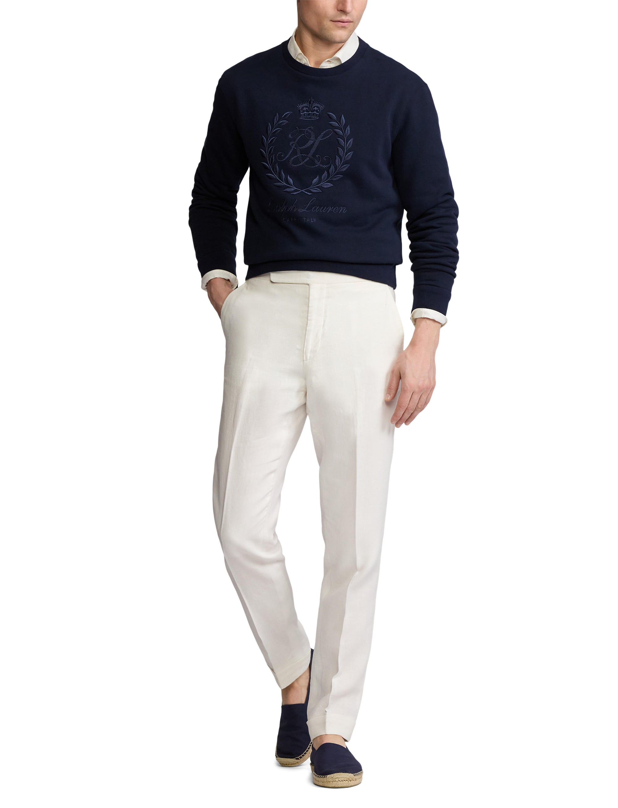 Polo shirt with embroidered fleece badge - Classic Chairman Navy