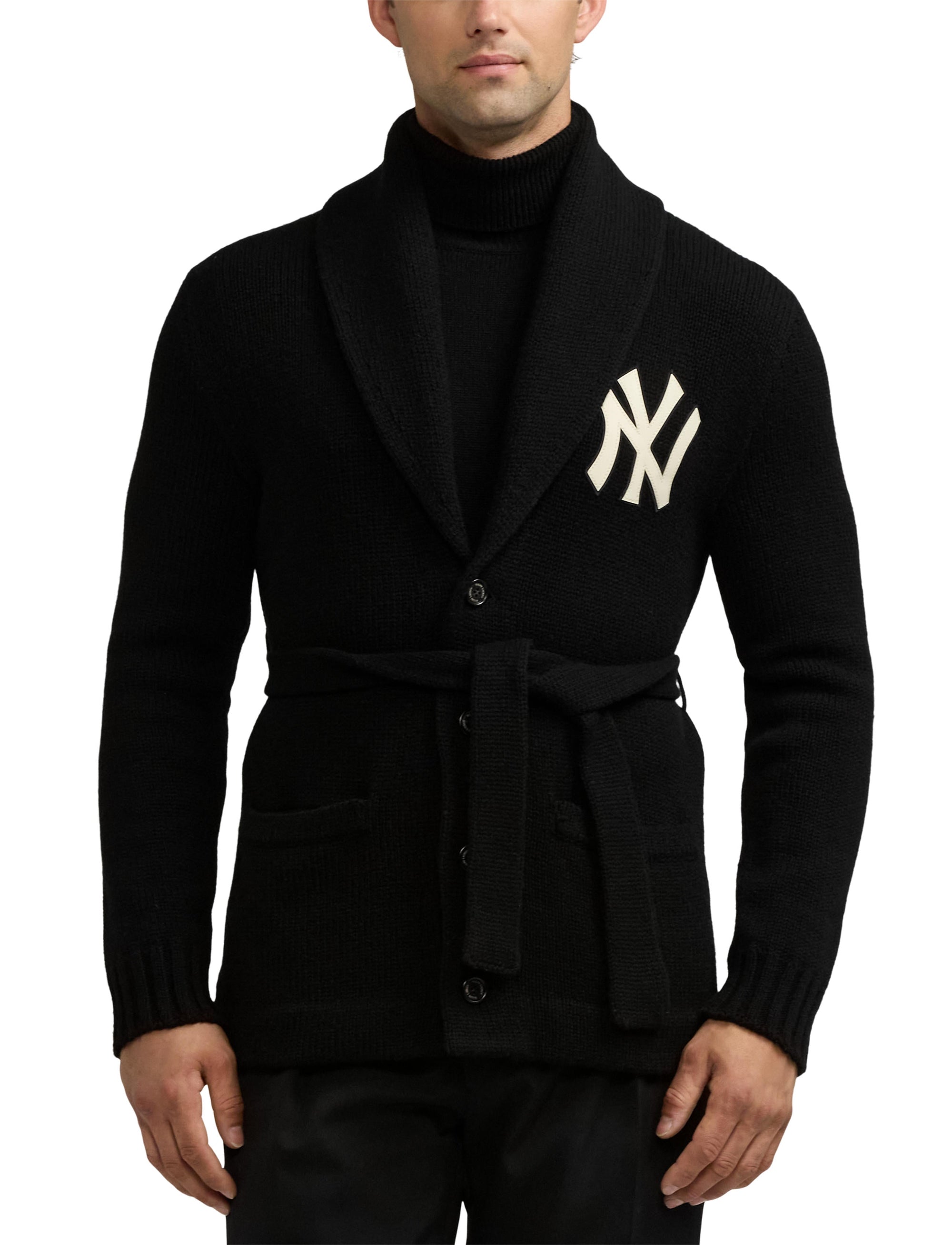Cardigan Ralph Lauren Yankees en cachemire - Classic Black W & Cream