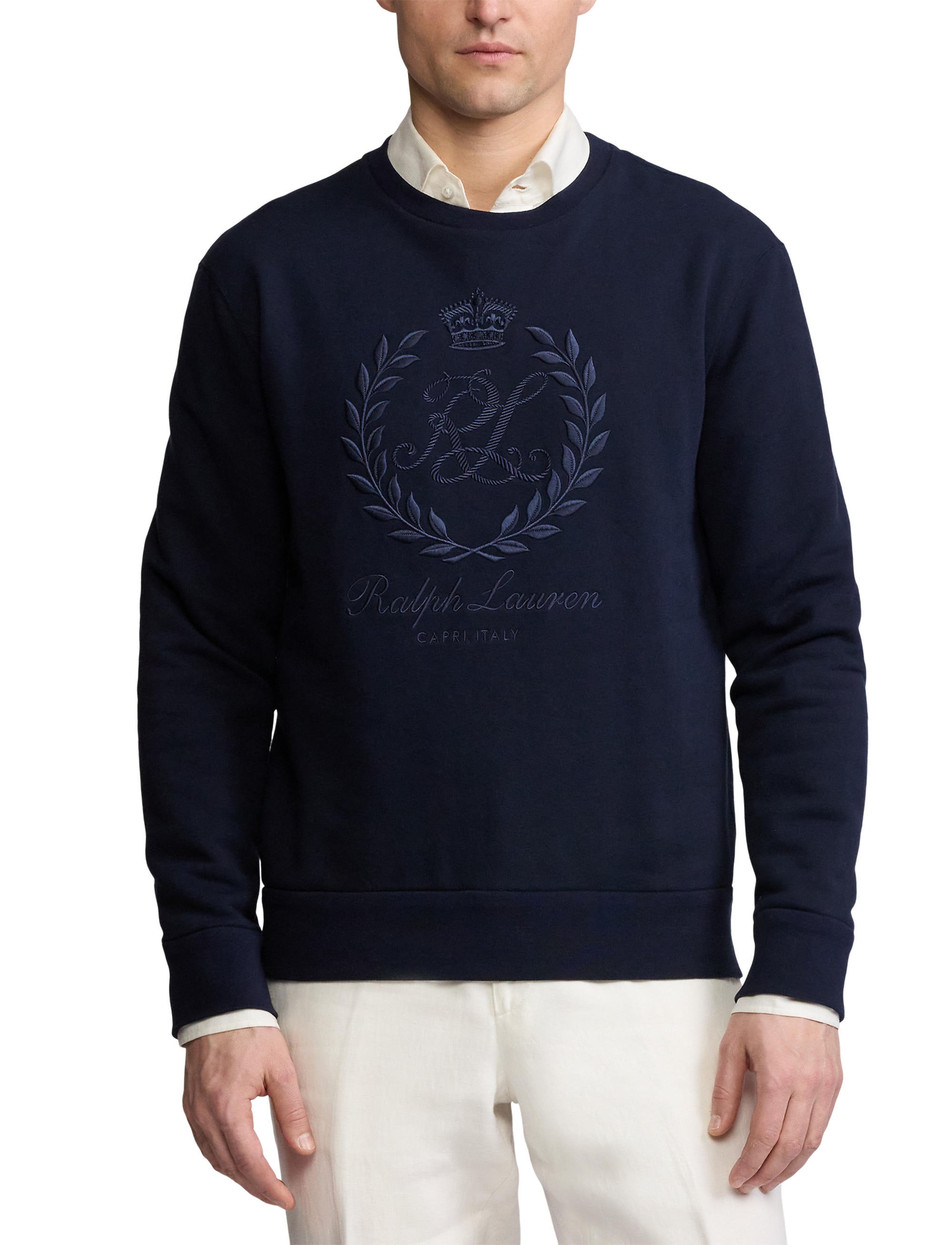 Polo shirt with embroidered fleece badge - Classic Chairman Navy