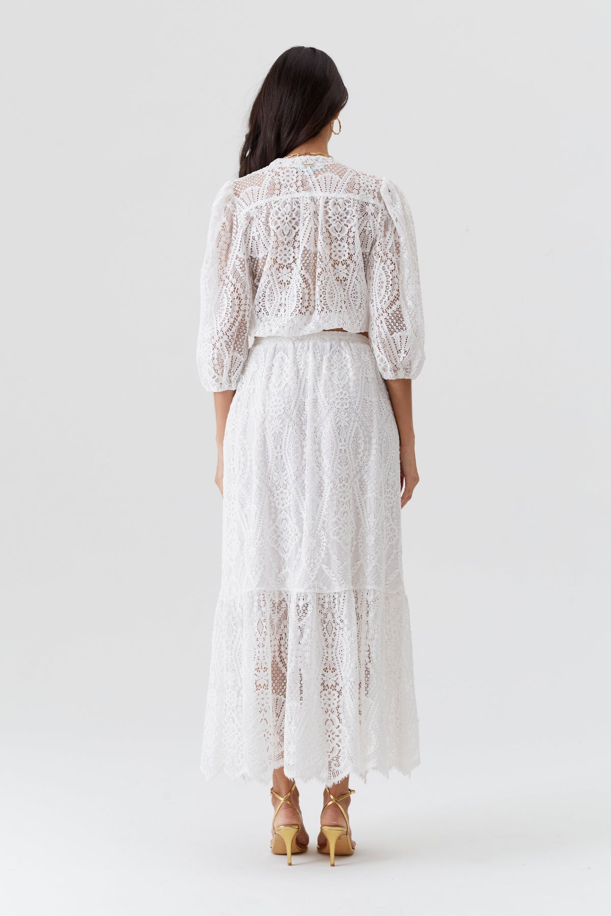 Blouse courte Noa décolleté - White
