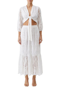 Blouse courte Noa décolleté - White