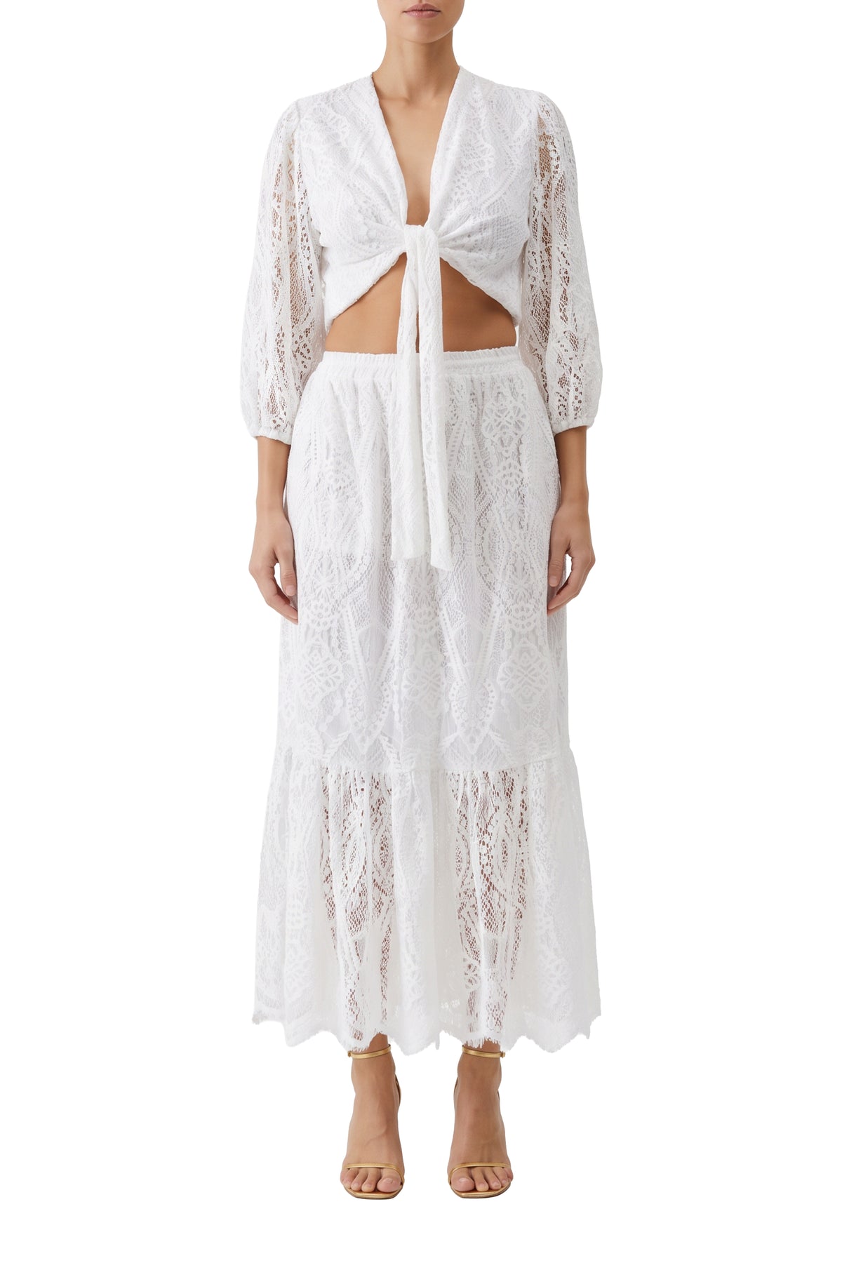 Blouse courte Noa décolleté - White