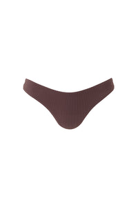 Bas de bikini taille haute Noto texturé - Brown Ribbed