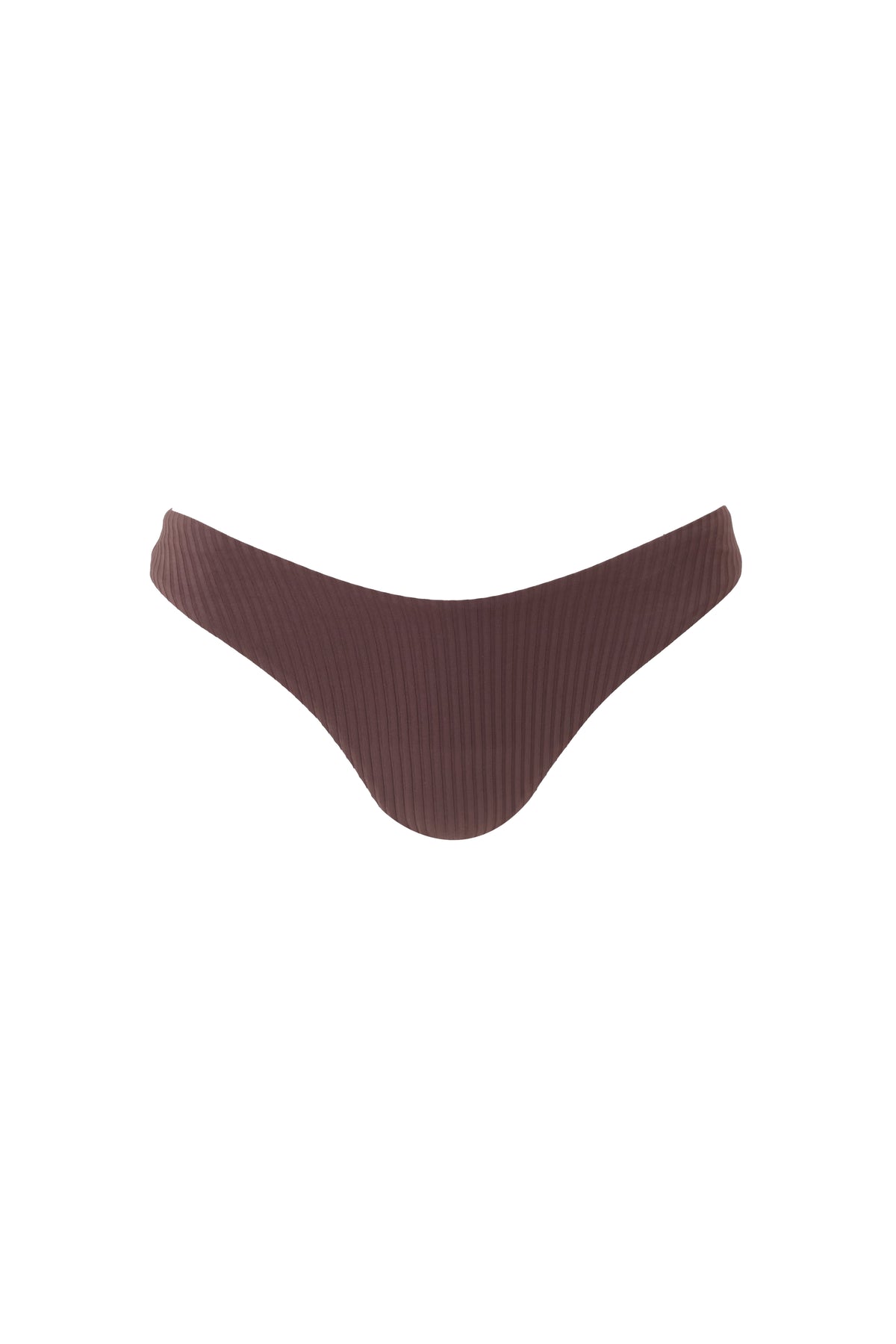 Bas de bikini taille haute Noto texturé - Brown Ribbed
