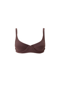 Haut de bikini balconnet Noto texturé - Brown Ribbed