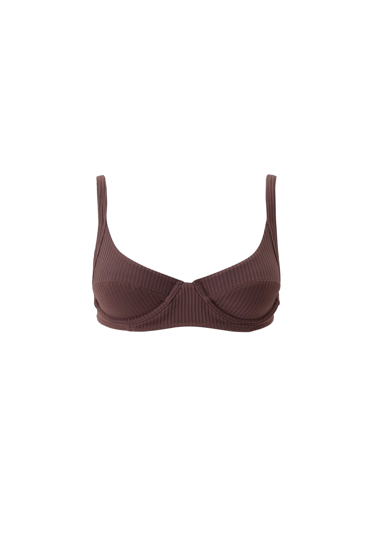 Haut de bikini balconnet Noto texturé - Brown Ribbed