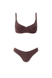 Brown Ribbed Haut de bikini - Brown Ribbed