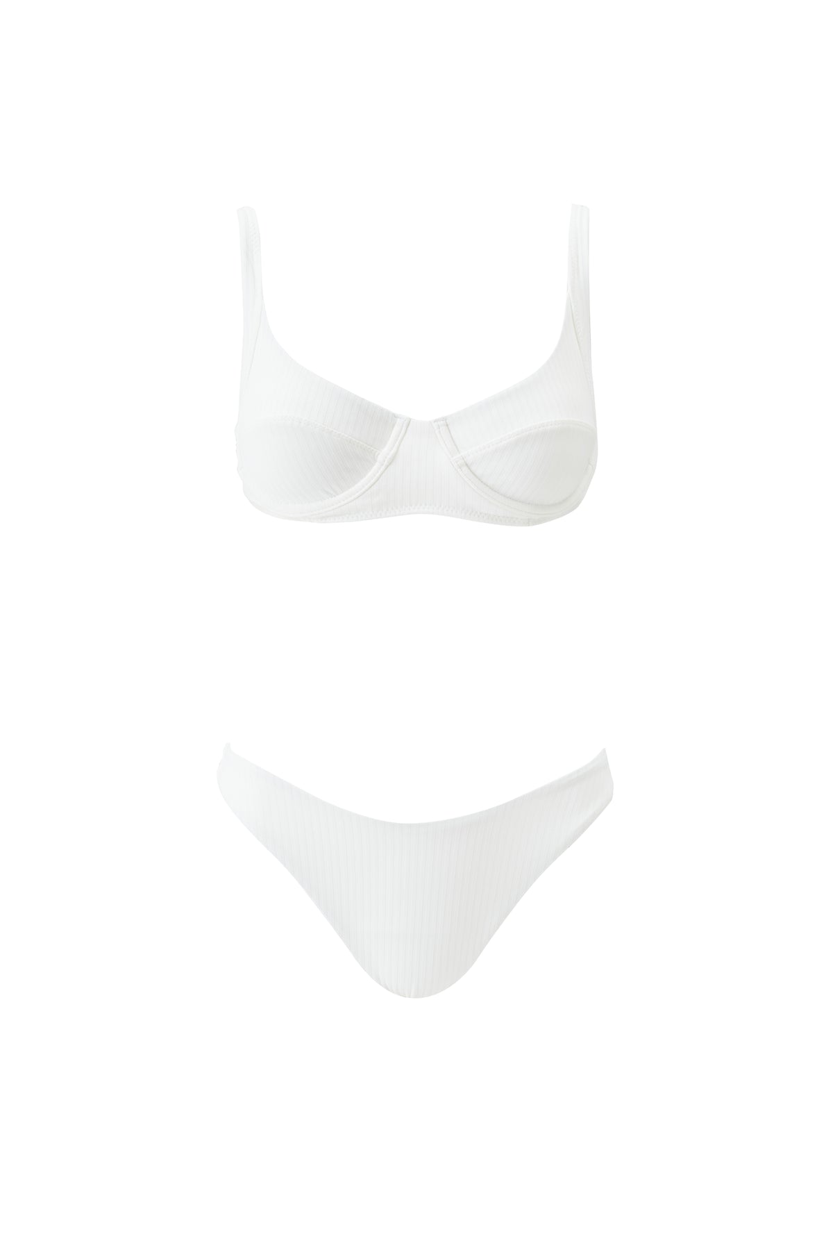 Cream Ribbed Bas de bikini - Cream Ribbed