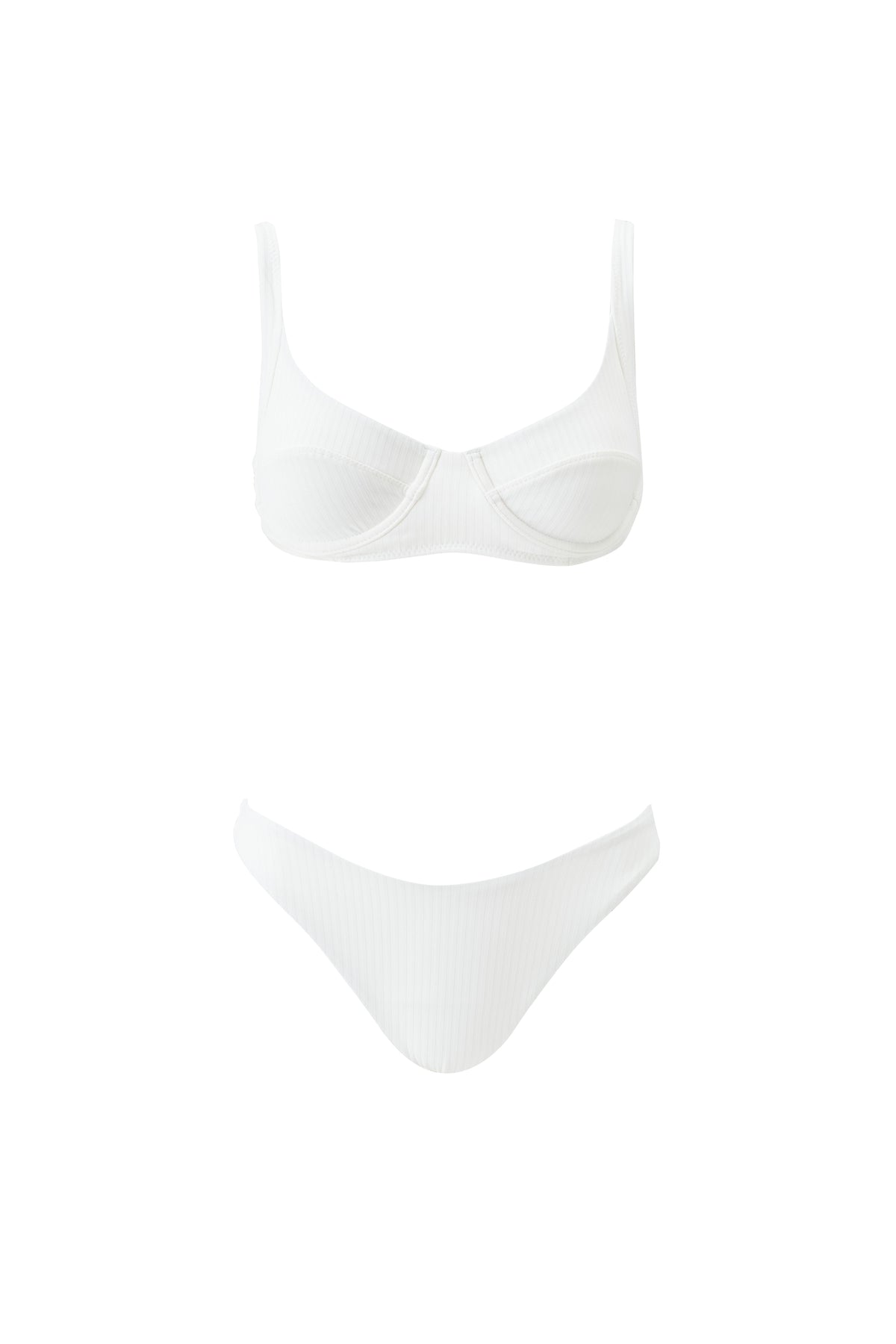 Cream Ribbed Haut de bikini - Cream Ribbed