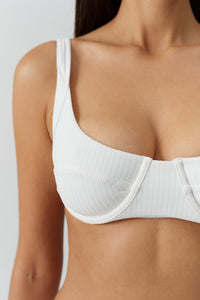 Haut de bikini balconnet Noto texturé - Cream Ribbed