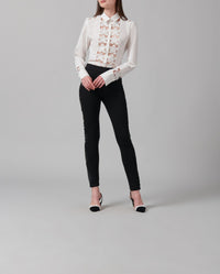 Chemise Melopée en dentelle à détails brodés - Moon White