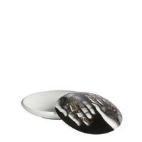 Mano round porcelain box - Black & White