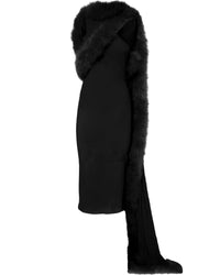 Robe longue en jersey drapé - Black