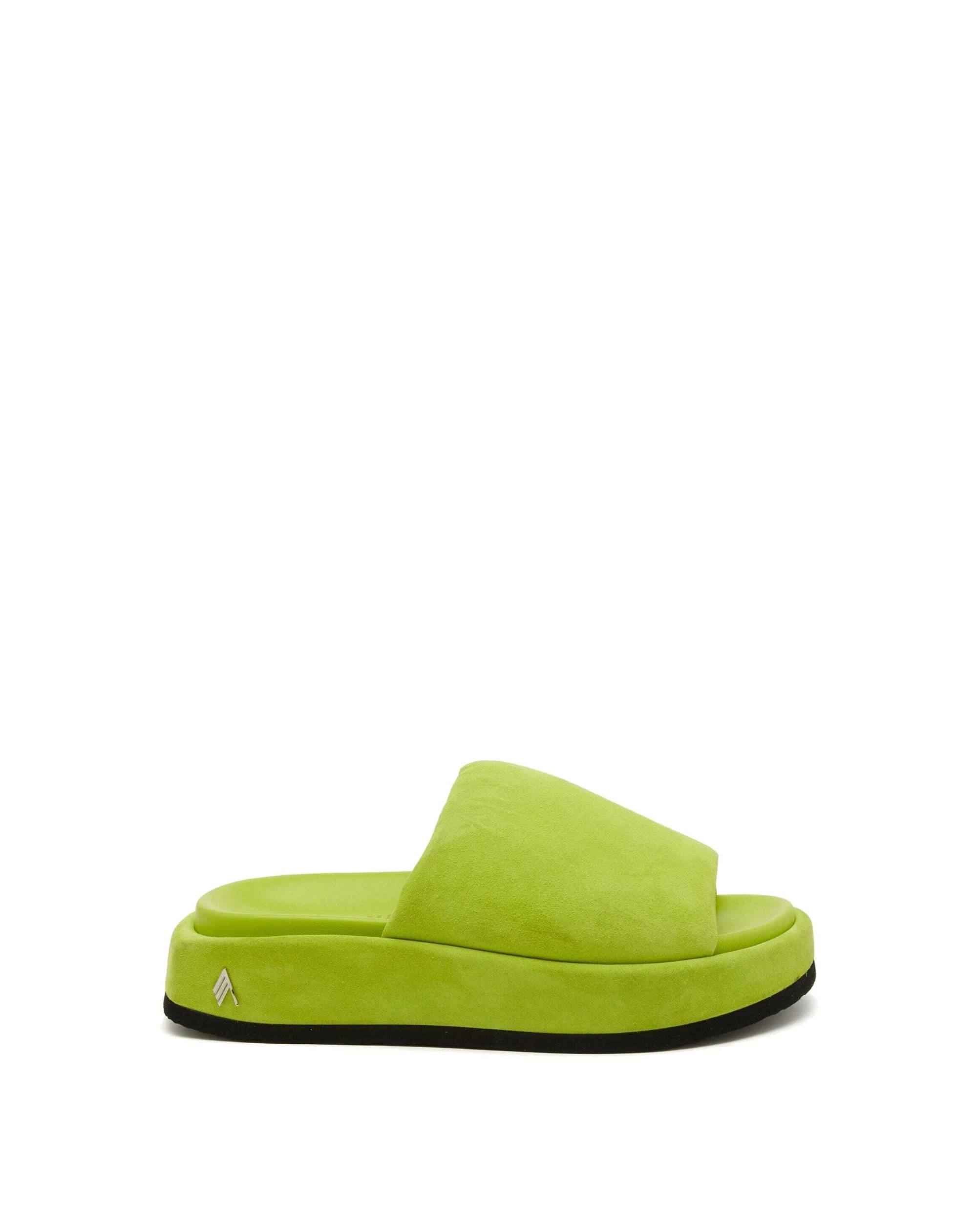 Sandales plates Mia 40 en daim - Lime