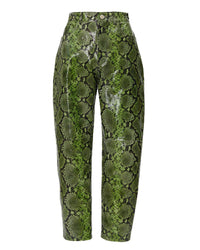 Pantalon cintré en cuir - Black & Green