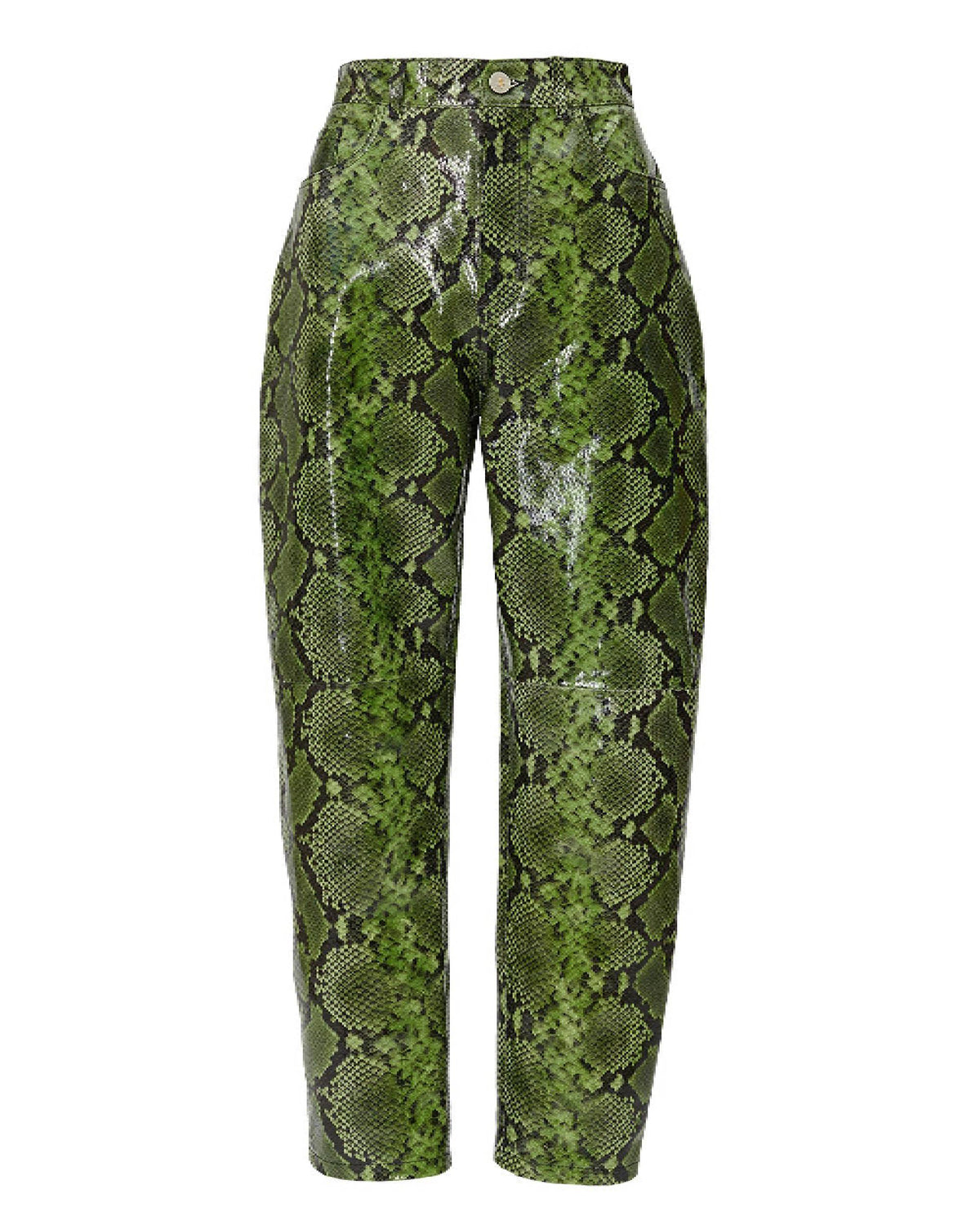 Pantalon cintré en cuir - Black & Green
