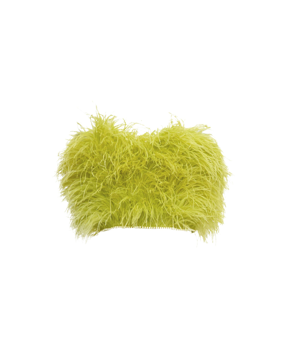 Top bustier en plumes - Lime