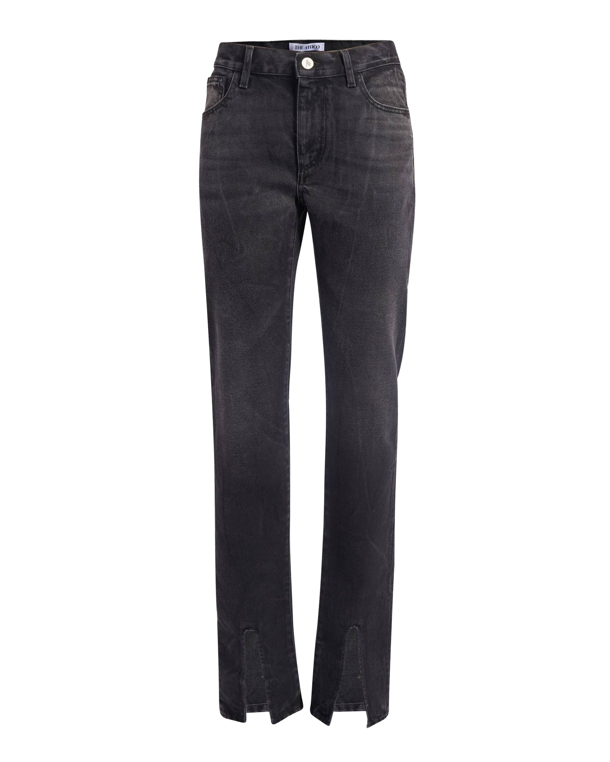 Pantalon skinny avec fentes en denim - Black