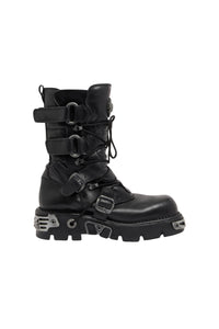 Rabanne x New Rock Leather Boots - Black