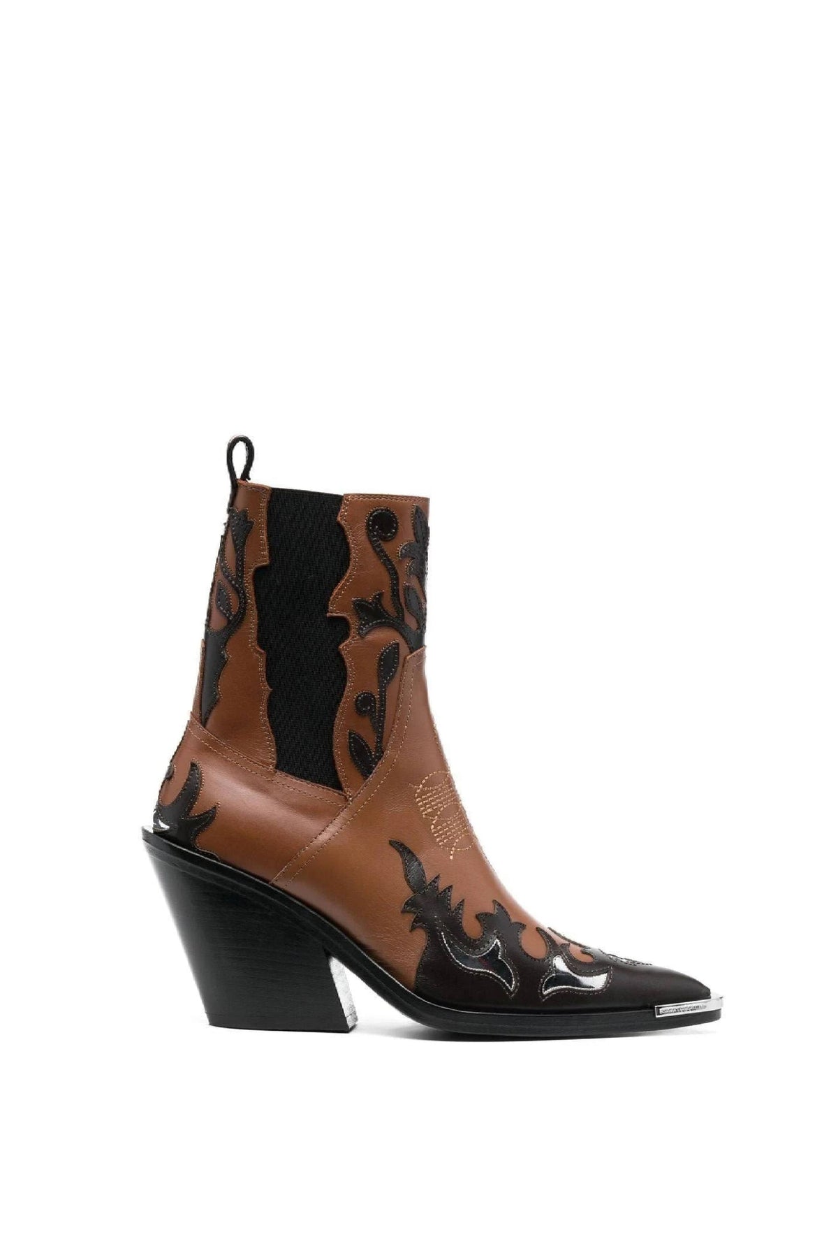 Bottines chelsea à bout pointu en cuir - Camel & Brown