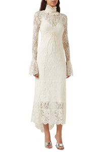 Robe manches longues en dentelle - Ivory