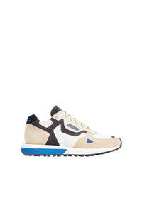 Suede running trainers - Beige & White