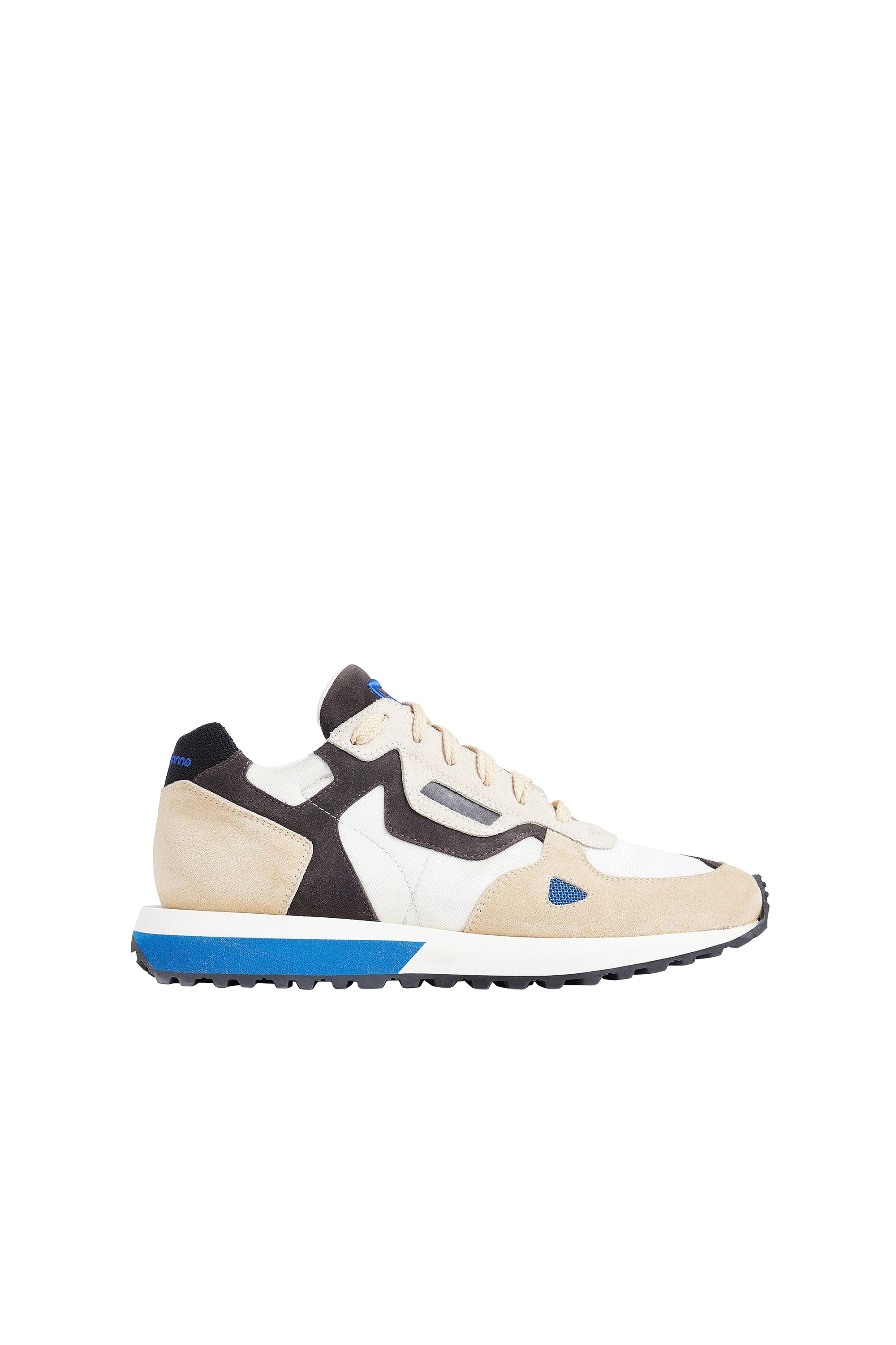Suede running trainers - Beige & White