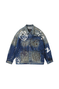 Veste en denim peint Futura - Indigo Multicolor