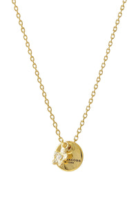 Mj Coin Flower necklace in brass - Gold