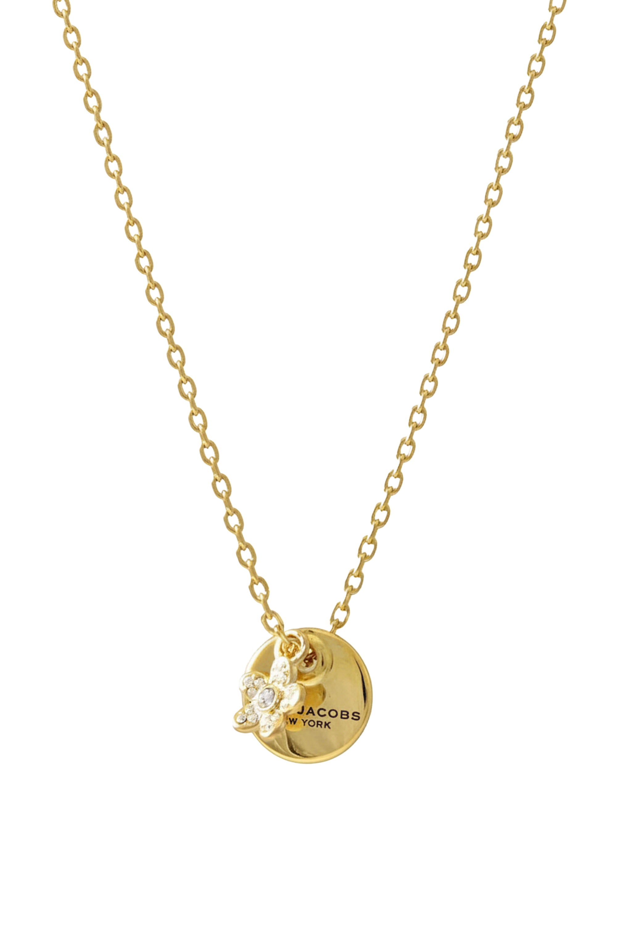 Mj Coin Flower necklace in brass - Gold