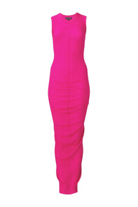 Robe Twist en laine - Hot Pink