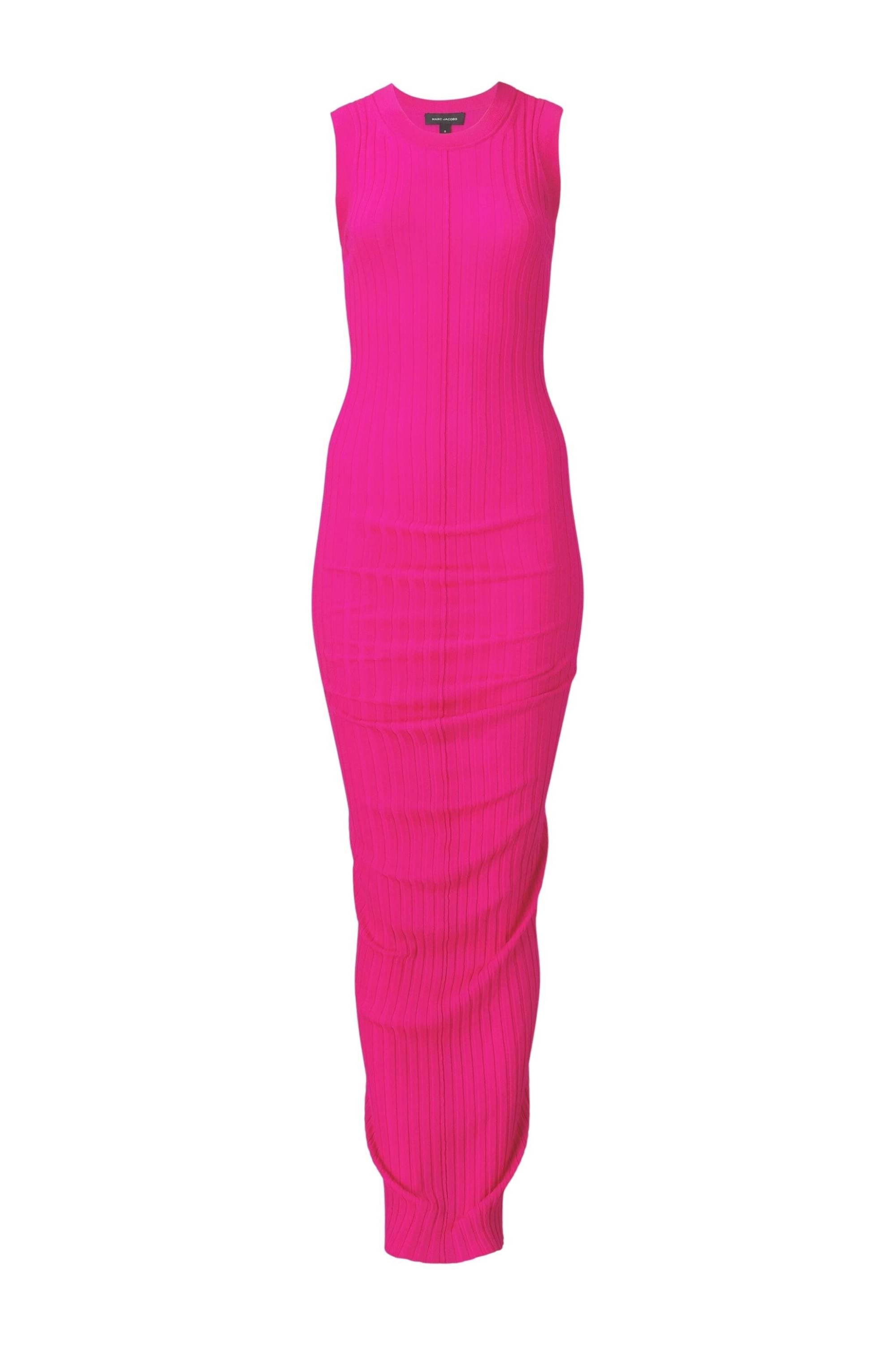Robe Twist en laine - Hot Pink