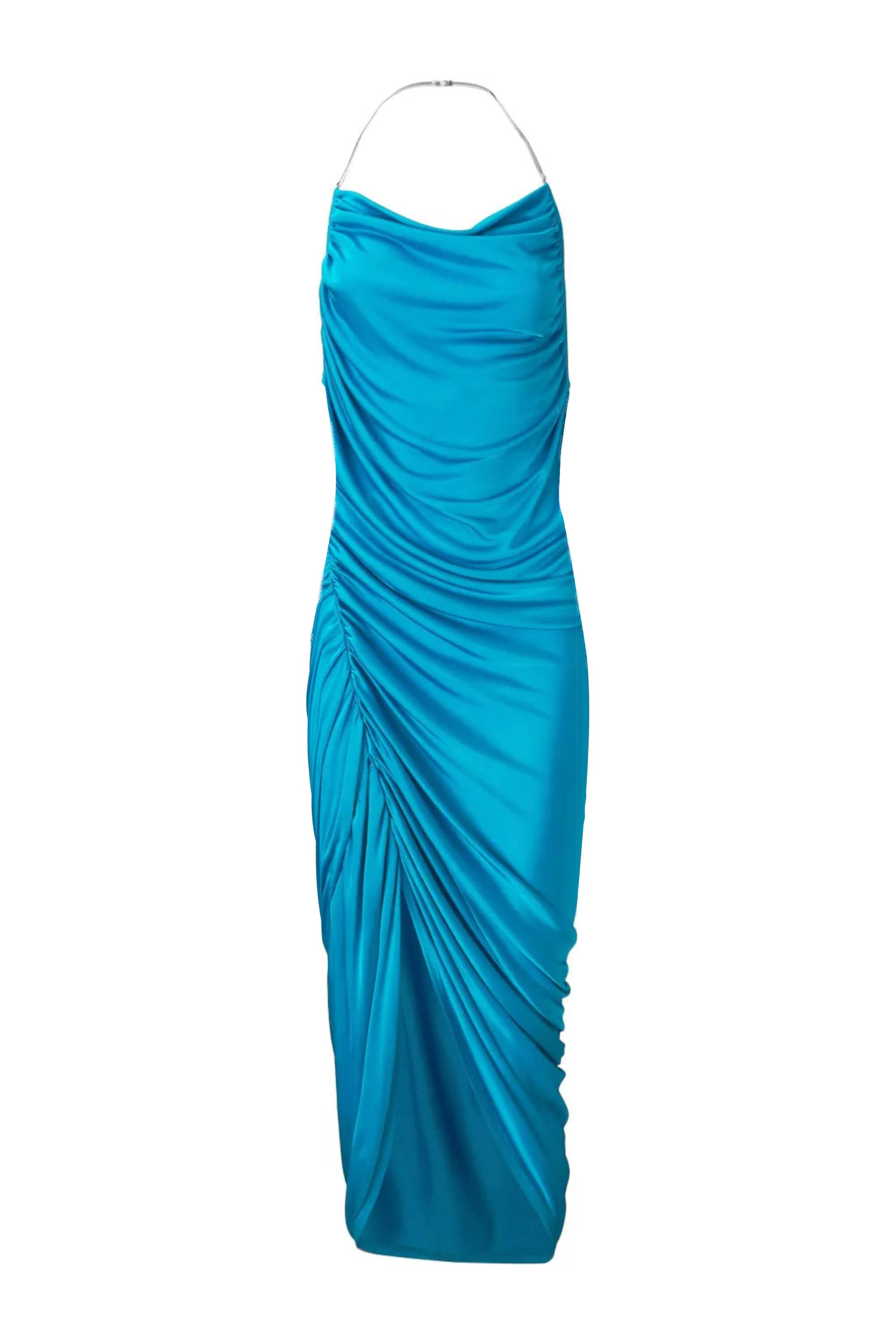 Robe fluide et drapée - Aqua