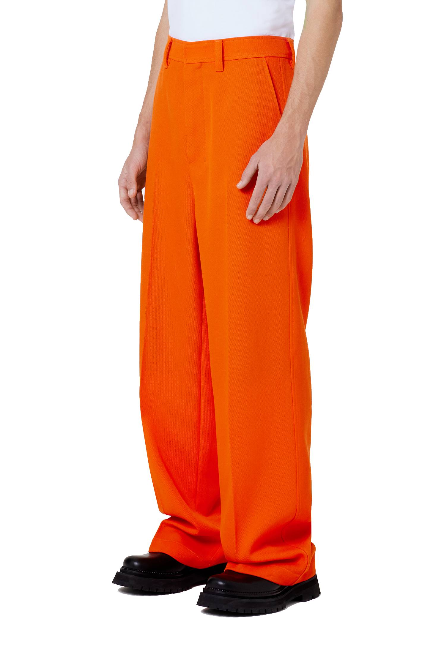 Pantalon large en laine - Orange