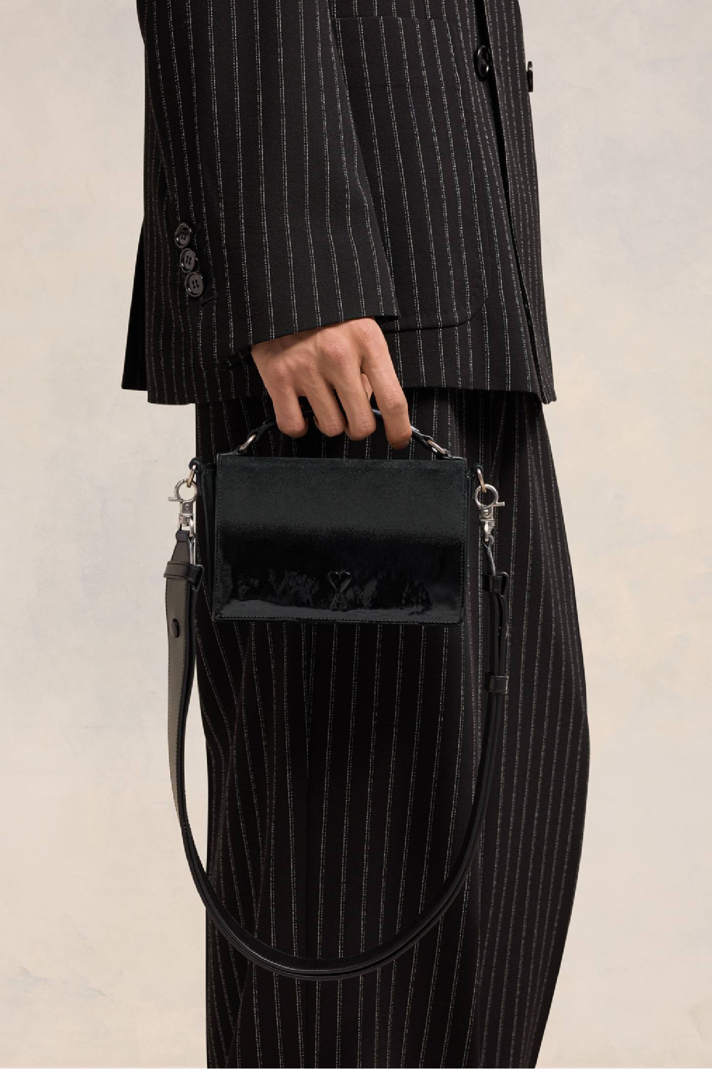 Sac lunch box Ami de Cœur en cuir - Black