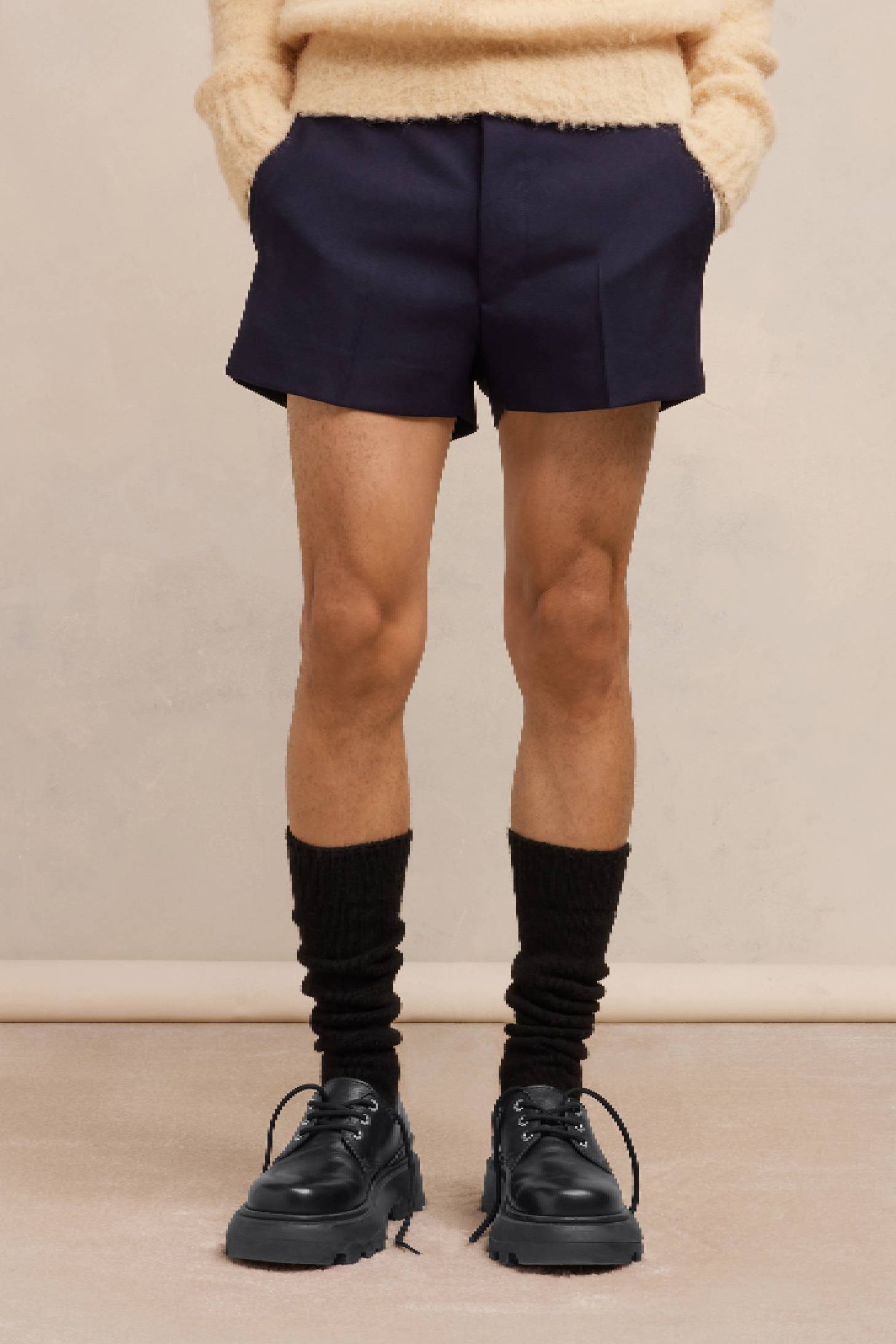 Derbies with notched leather soles - Black