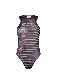 Body Tattoo marinière - Navy & Blue & Aubergine