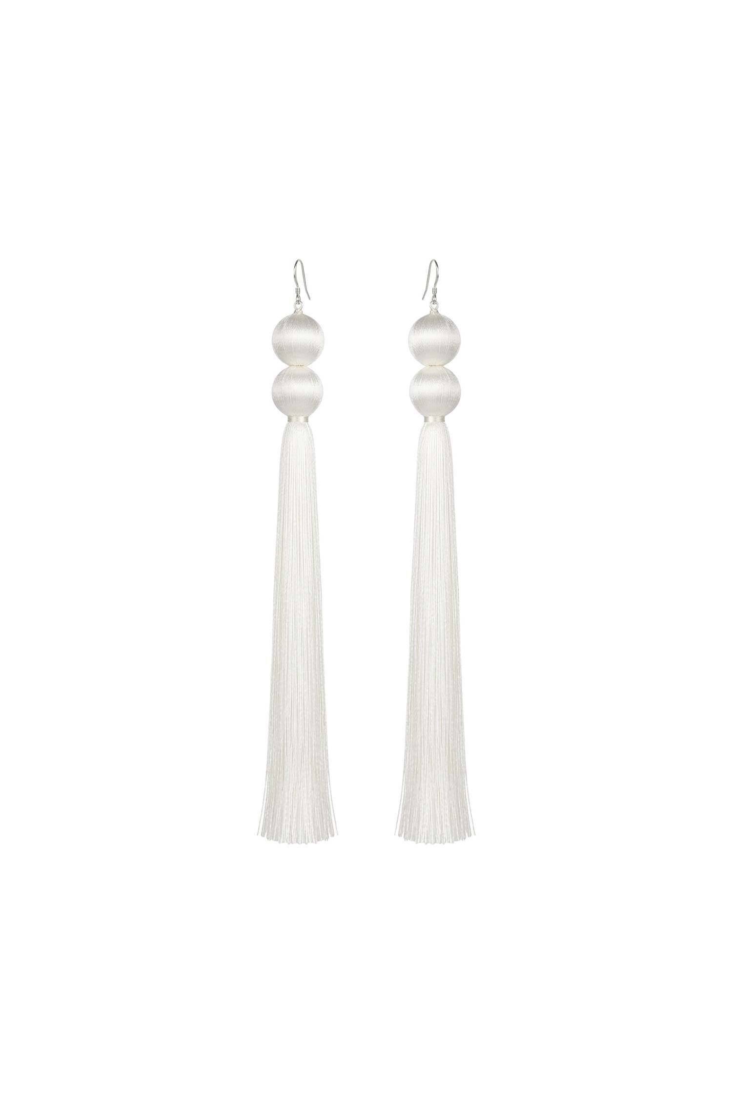 Boucles d’oreilles longues Bridal Puebla - White