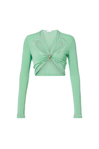 Blouse manches longues à découpes - Pistachio