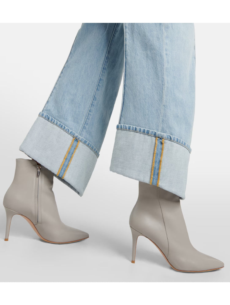 Bottines Levy 85 en cuir lisse - Beige