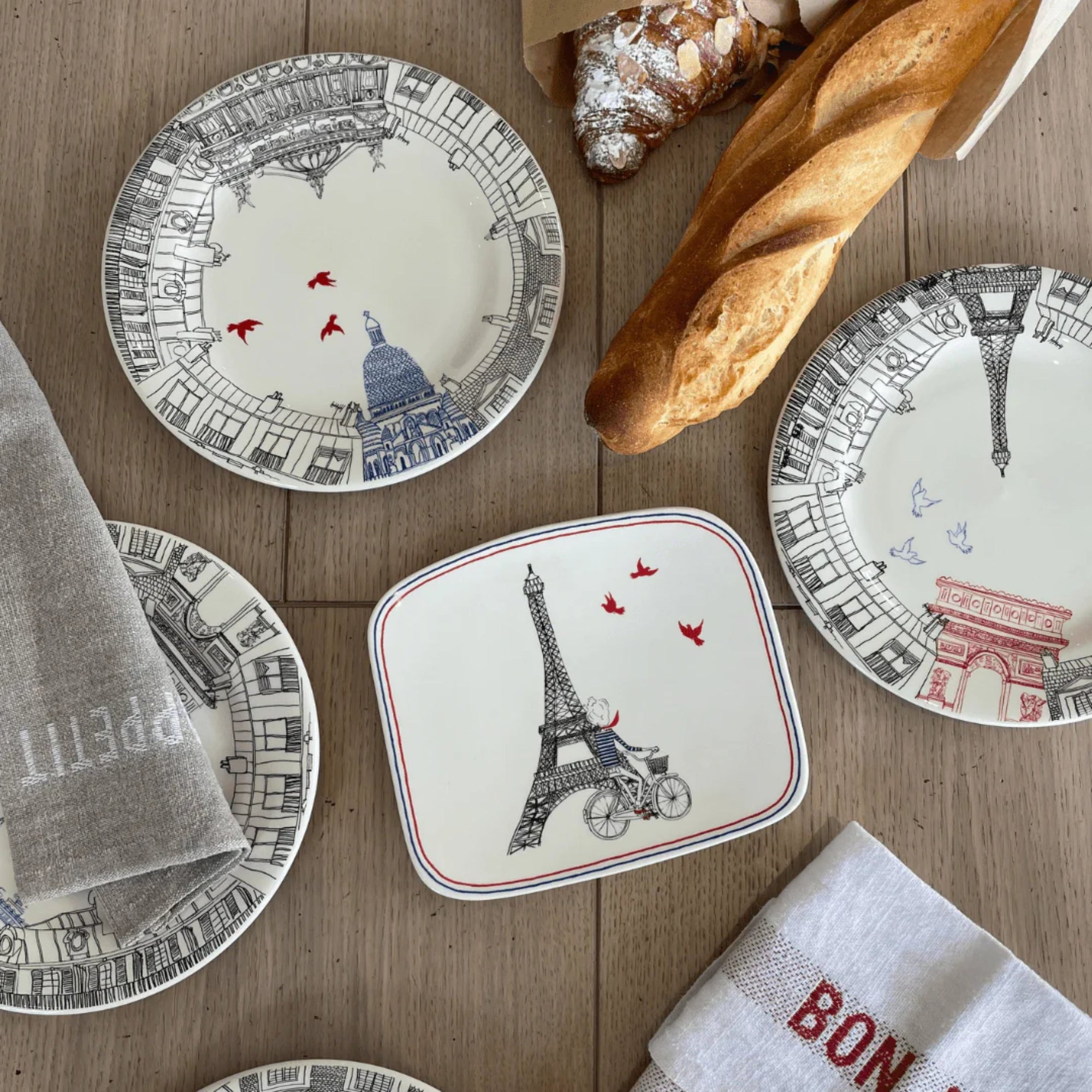 Set de 2 paquets de 20 serviettes en papier 33x33cm - Blanc & Noir
