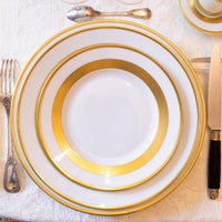 Plat rond creux William en porcelaine - Or