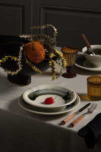 Assiette à dessert Sumi Brush en porcelaine - Gris