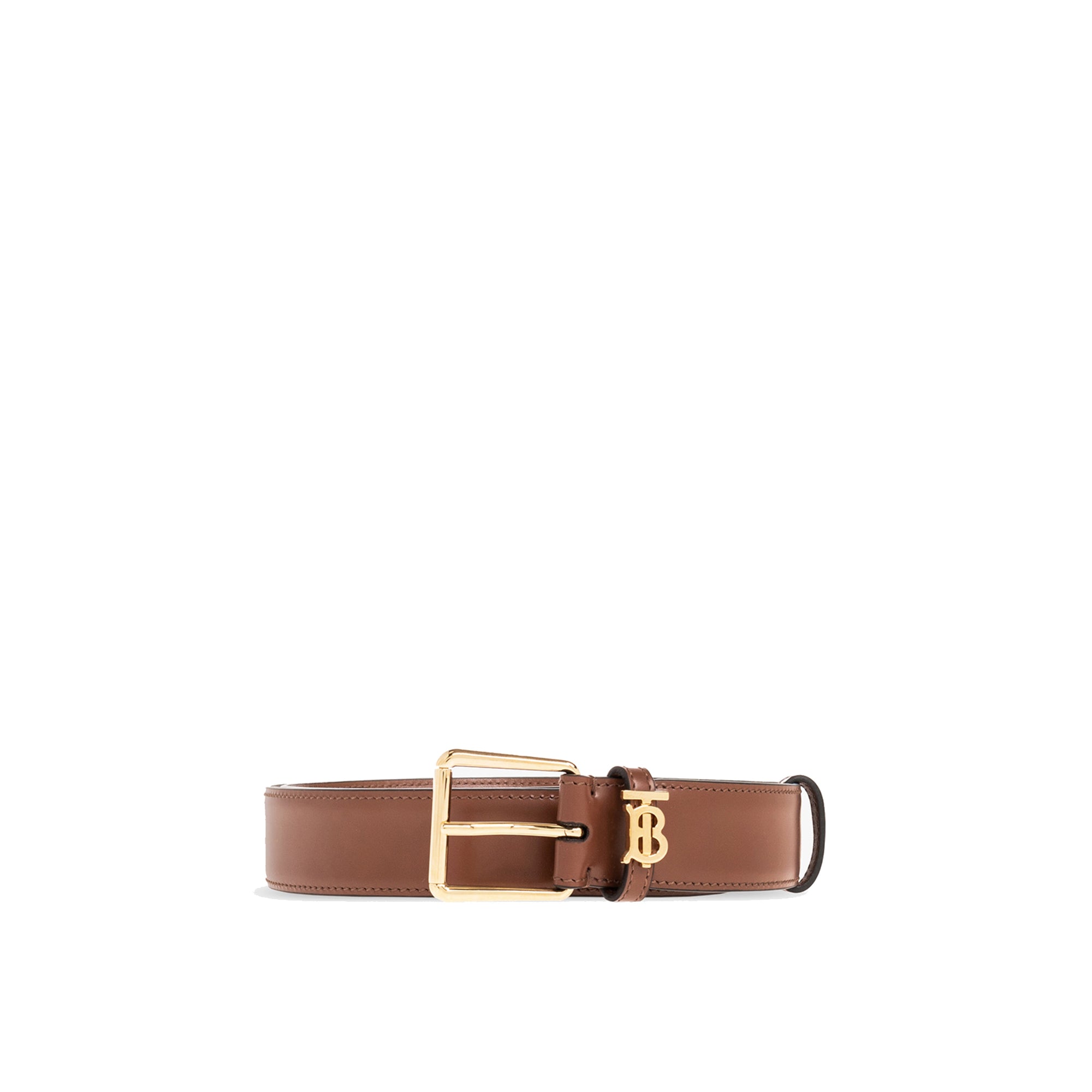 TB leather initial belt - Tan