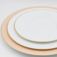 Assiette de présentation Lexington Filet d'or en porcelaine - Vanille