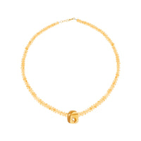 Collier Taylor N°2 en or jaune sertie de diamant - Citrine