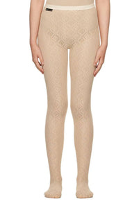 Collants en jacquard Moon Diamant - Beige